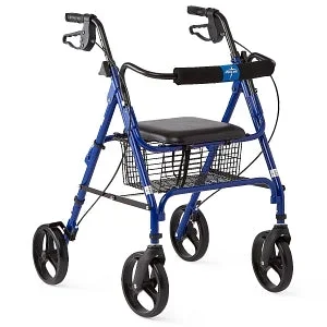 Medline Rollators with 8″ Wheels – Rollators with 8″ Wheels Walker Blue, Folding – MDS86825
