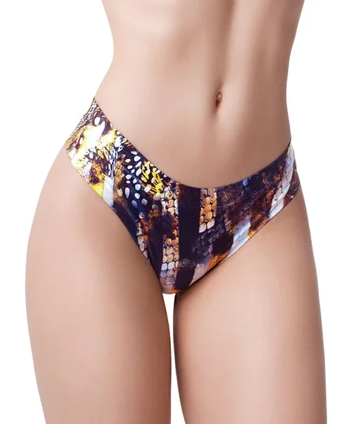 Mememe Go Wild Snake Printed Thong Large