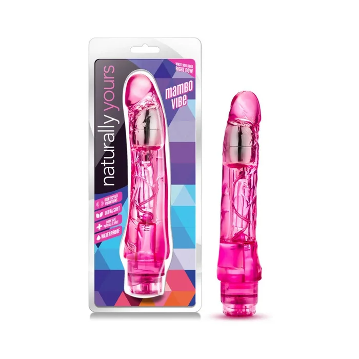 Naturally Yours Mambo Vibe Realistic 9 inches Vibrating Dildo Pink