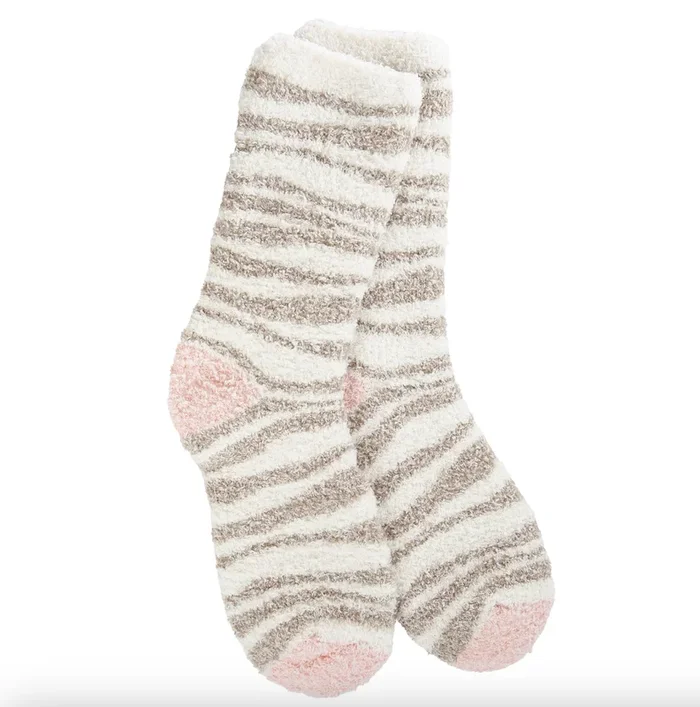 Neutral Zebra Knit Pickin’ Socks