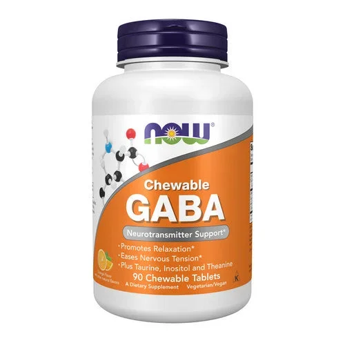 Now Foods, GABA, 250 mg, Orange Flavour 90 chewables
