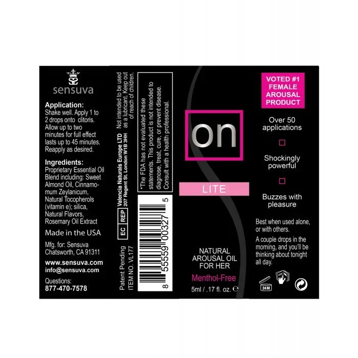 ON Natural Arousal Oil For Her – Lite 5 ml Bottle