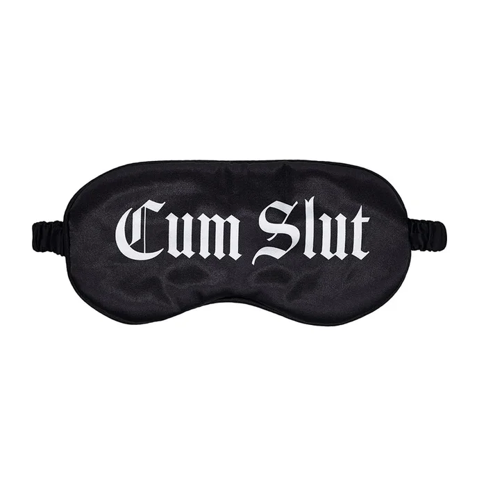 Ouch! Cum Slut Printed Mask Satin Black