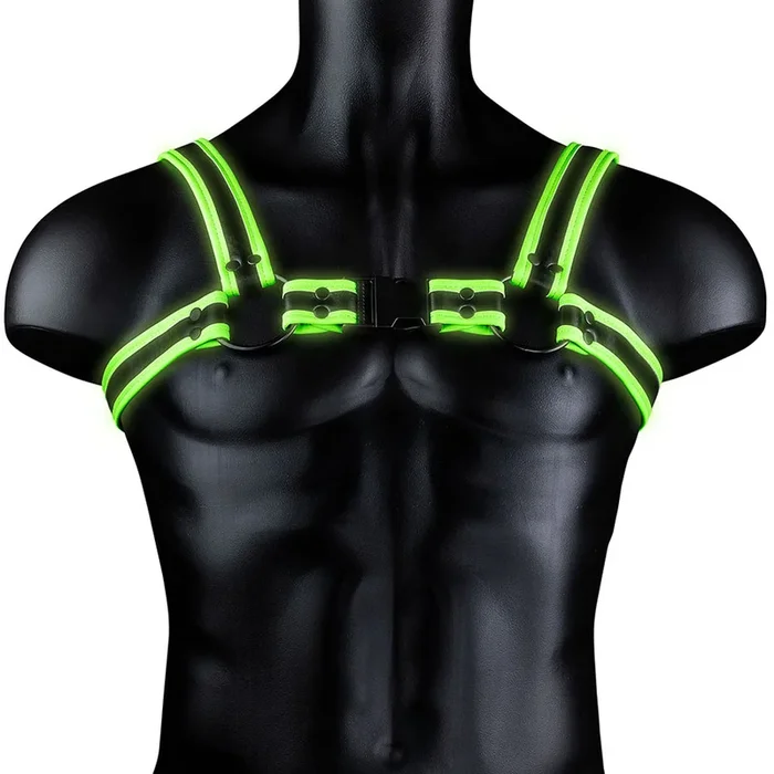 Ouch! Glow In The Dark Bulldog Buckle Harness /XL
