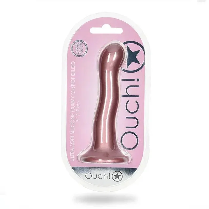 Ouch! Ultra Soft Curvy G-Spot Silicone Dildo 7in