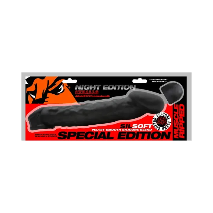 Oxballs Muscle Ripped Inner Ribbed Velvet-Smooth Cocksheath Special Edition Night