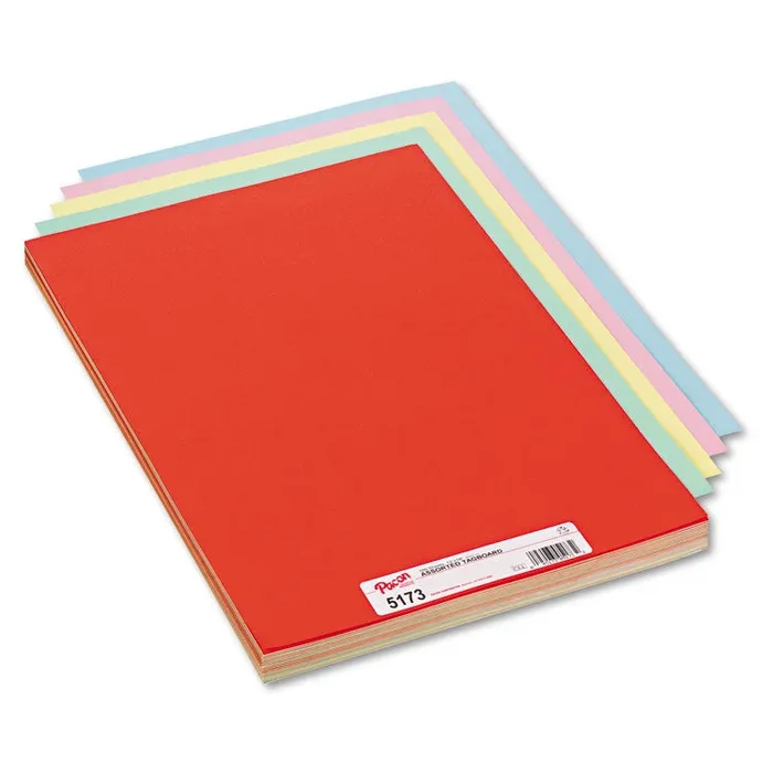 Pacon® Assorted Colors Tagboard, 12 x 18, Blue, Canary, Green, Orange, Pink, 100/Pack (PAC5173) Pack of 100