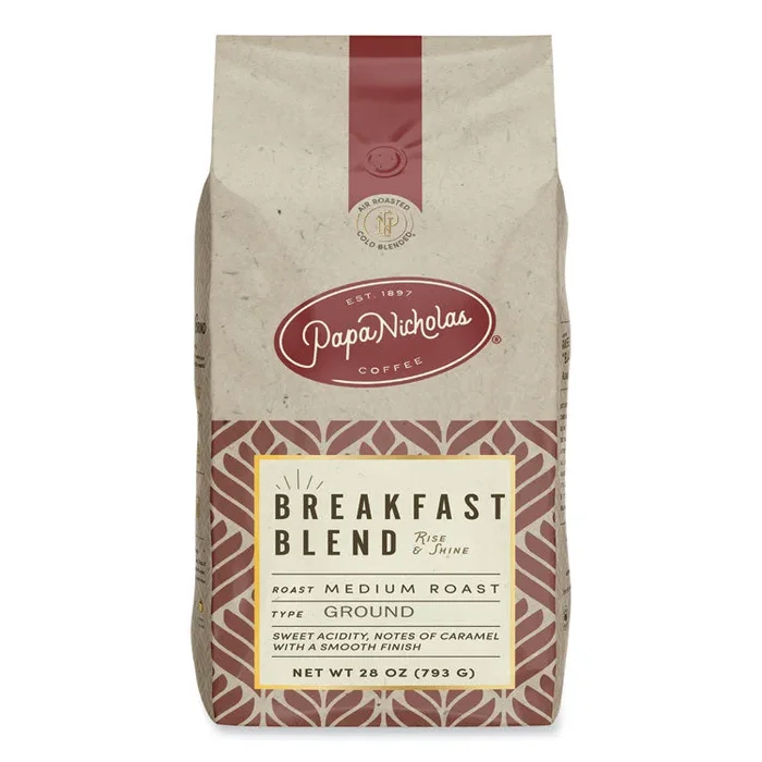 PapaNicholas® Coffee Premium Coffee, Whole Bean, Breakfast Blend (PCO32006) Each