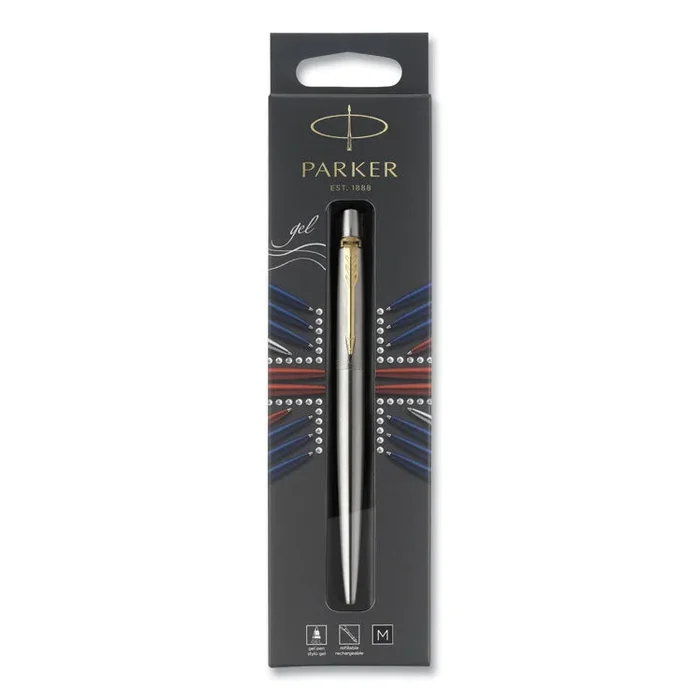 Parker® Jotter Rollerball Pen, Medium Point 0.7 mm, Black Ink, Stainless Steel Barrel (PAR2020672) Each