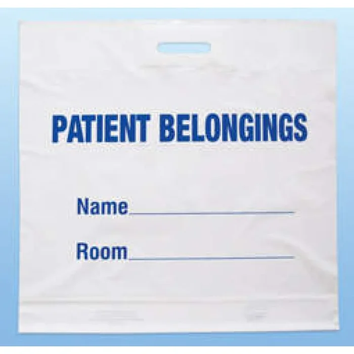 Patient Belongings Bag Punch Out Handle White Biodegradable 20″ X 20″ X 4″ – 250 Per Case