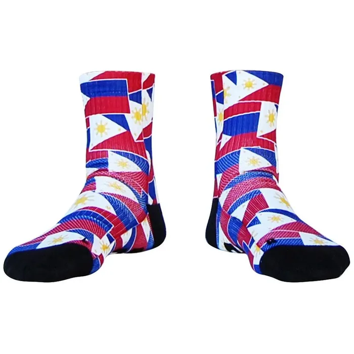 Philippines Flag Party Athletic Half Crew Socks
