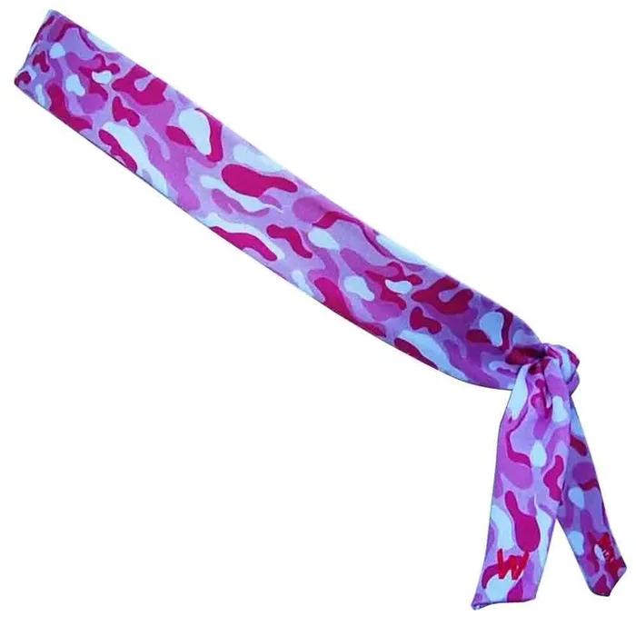 Pink Camo Elastic Tie Skinny Headband