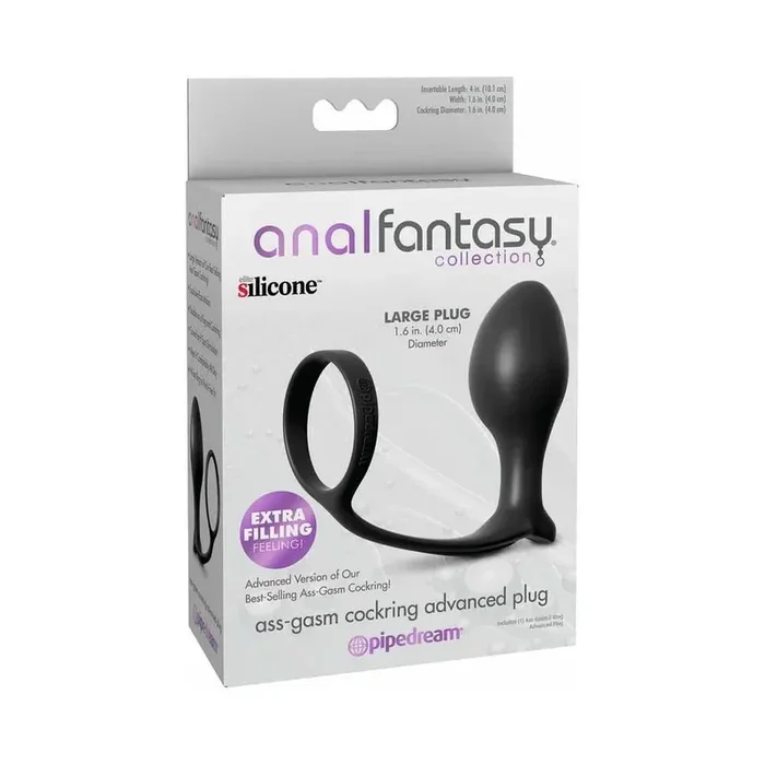 Pipedream Anal Fantasy Collection Silicone Ass-Gasm Cock Ring Advanced Plug