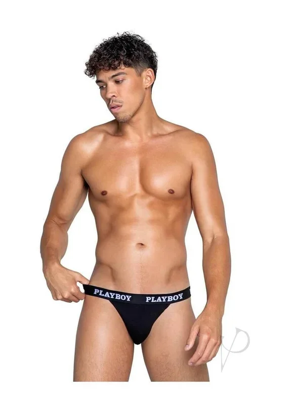 Playboys Mens Modal Jockstrap Medium Black