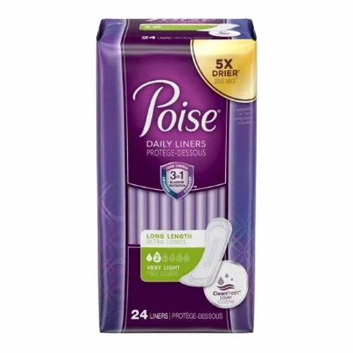 Poise, Bladder Control Pad Poise 8-1/2 Inch Length Light Absorbency Absorb-Loc Core One Size Fits Most Ad, Pack Of 24