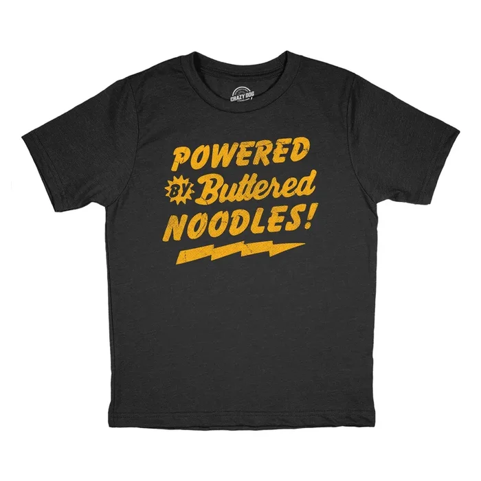 Powered By Butter Noodles Youth T Shirt