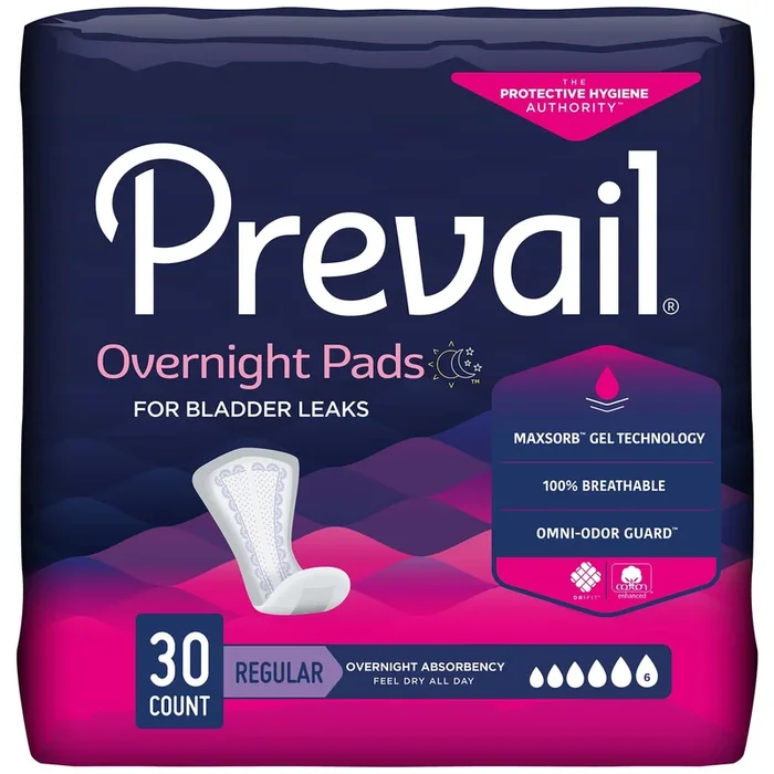 Prevail Daily Overnight Bladder Control Pads, 16″, 30 ct.