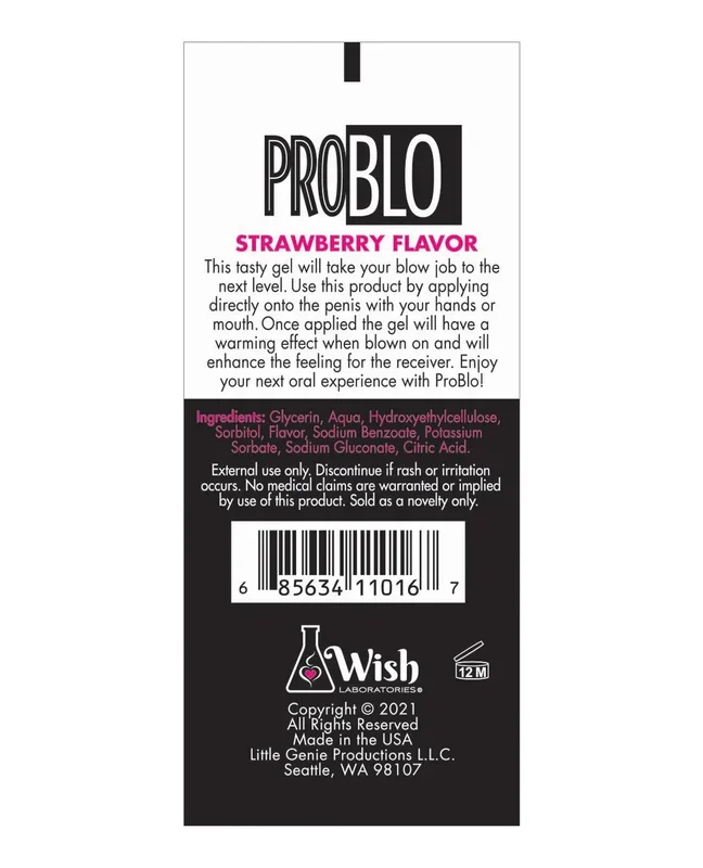 Pro Blo Oral Pleasure Gel – 1.5 oz Strawberry