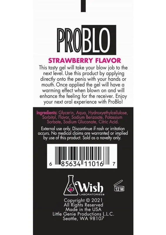Problo Fishbowl Oral Pleasure Flavored Gel 10ml (65 Per Bowl) – Strawberry