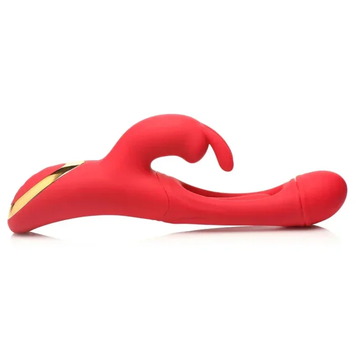Rabbit Flick Flicking Silicone Rabbit Vibrator – Red