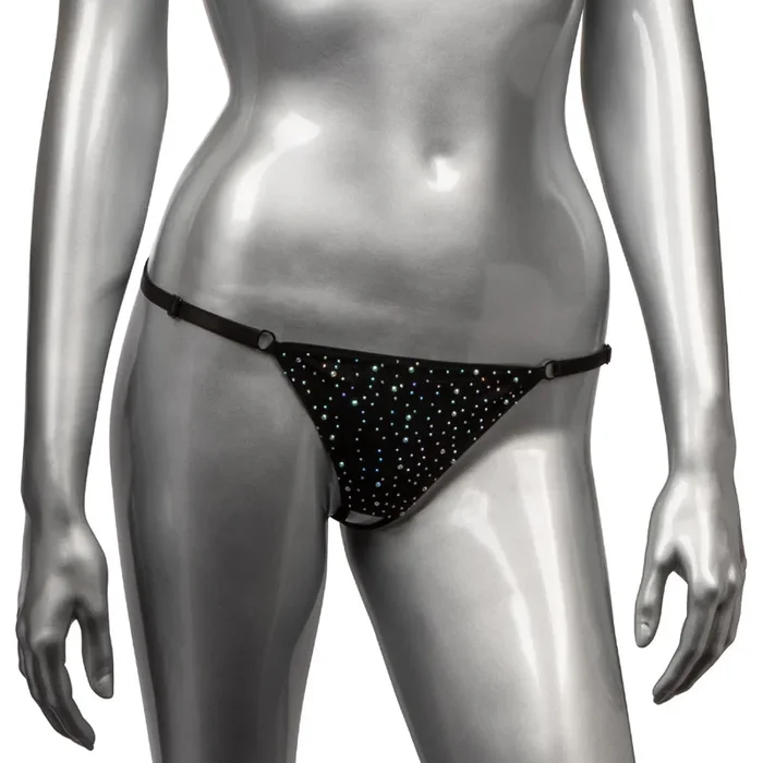 Radiance Crotchless Rhinestone Mesh Thong