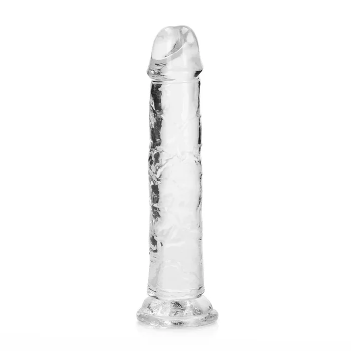 RealRock Crystal Clear Straight 7 inches Dildo Without Balls Clear