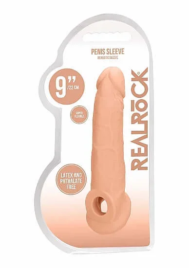 Realrock Penis Sleeve 9 inches Flesh Light Skin Tone