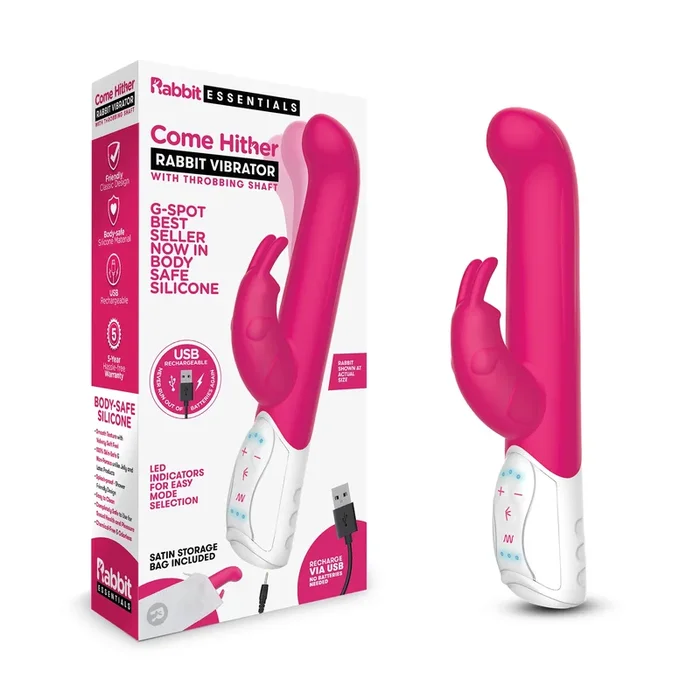 Rechargeable Come Hither G-Spot Rabbit – Hot Pink