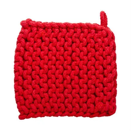 Red Square Crochet Pot Holder
