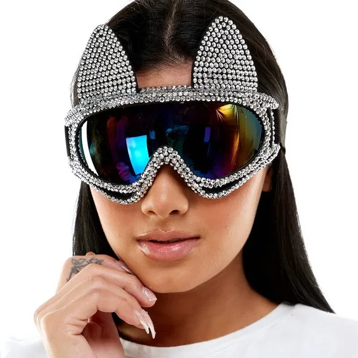 Rhinestone Cat Goggles