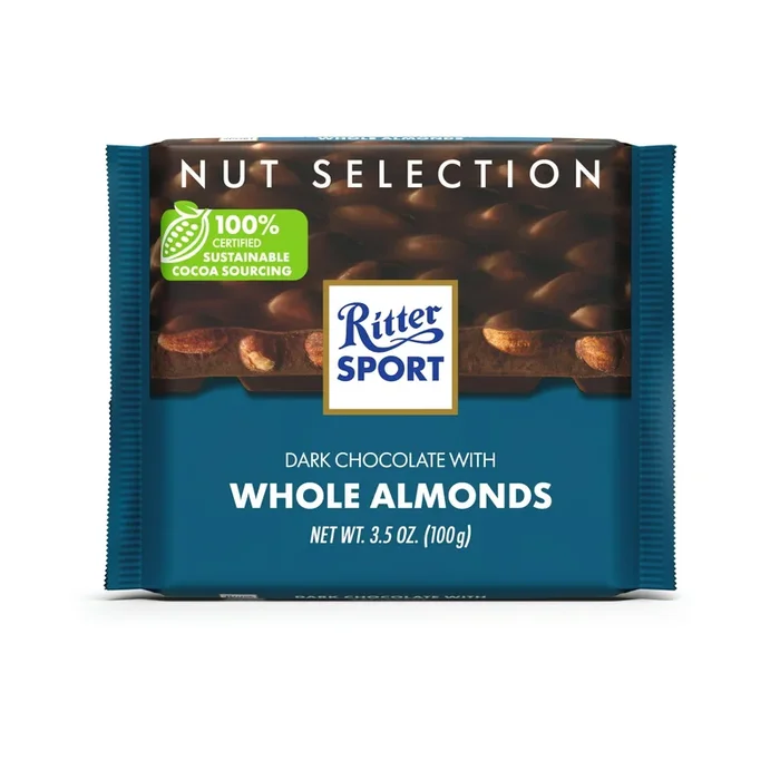 Ritter Sport Dark Chocolate With Almonds 3.5Oz
