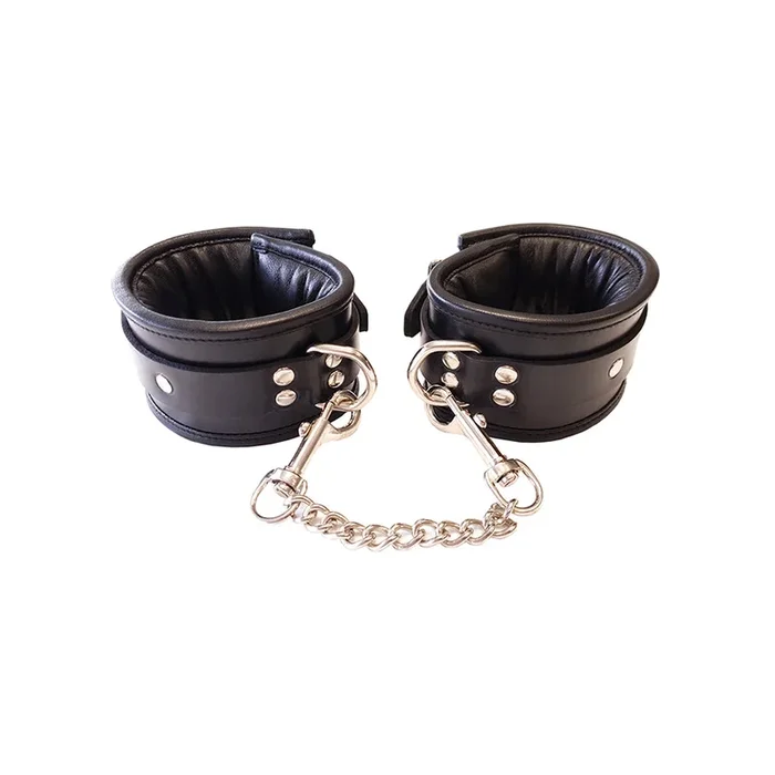 Rouge Padded Leather Wrist Cuffs Black/Black
