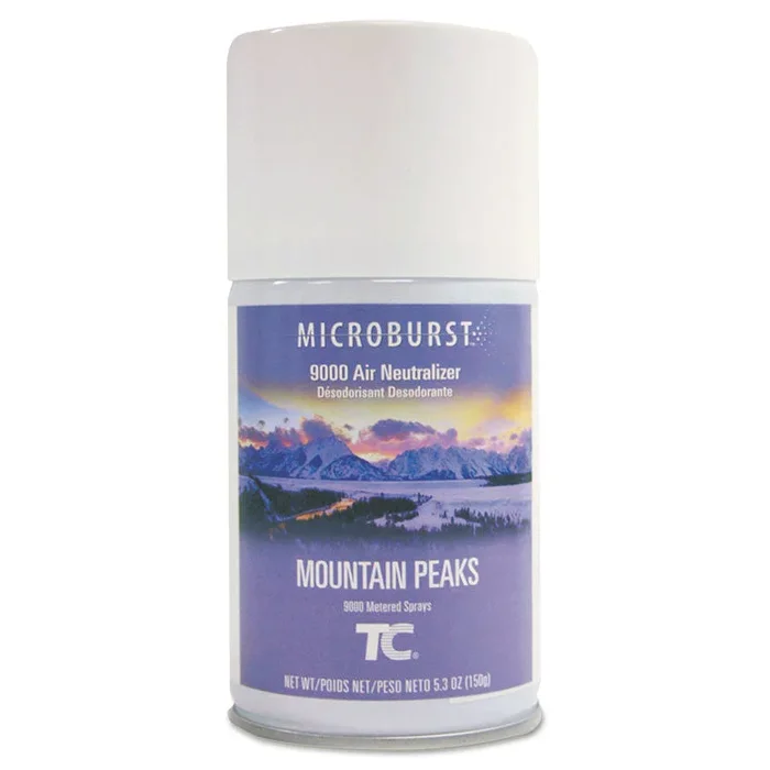 Rubbermaid® Commercial TC Microburst 9000 Air Freshener Refill, Mountain Peaks, 5.3 oz Aerosol Spray, 4/Carton (RCP4012461) Case of 4