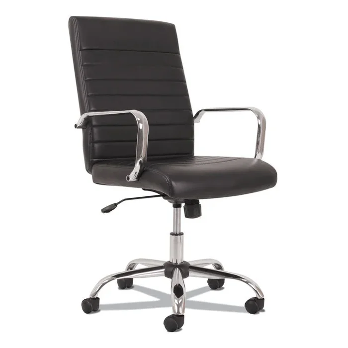Sadie™ 5-Eleven Mid-Back Executive Chair, Supports Up to 250 lb, 17.1″ to 20″ Seat Height, Black Seat/Back, Chrome Base (BSXVST511) Each