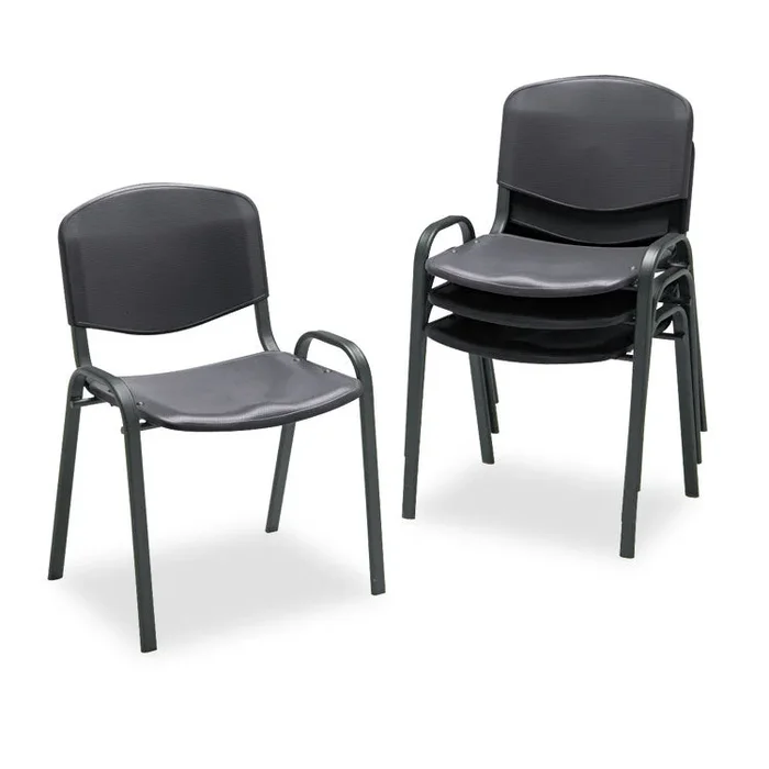 Safco® Stacking Chair, Supports Up to 250 lb, 18″ Seat Height, Black Seat, Black Back, Black Base, 4/Carton (SAF4185BL)