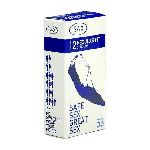 SAX, 53mm Condoms (Regular Fit) – 12 pack