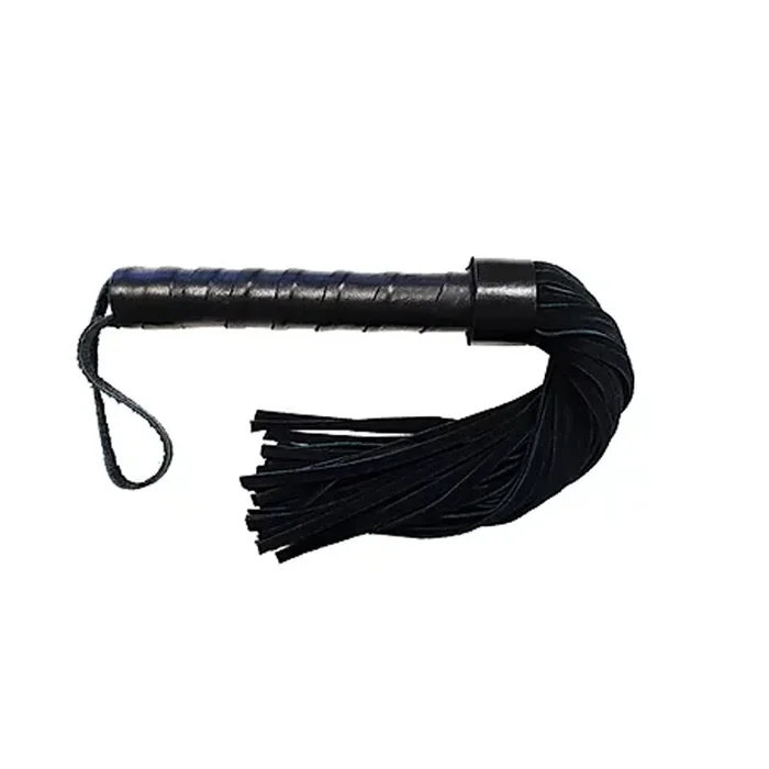 Short Suede Flogger with Leather Handle – BLACK