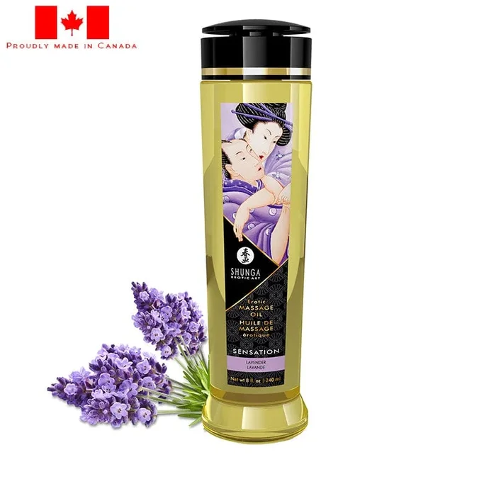 Shunga Erotic Massage Oil Libido Sensation Lavender 8oz