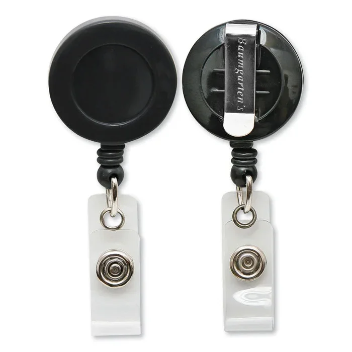 SICURIX® ID Card Reel with Belt Clip, 30″ Extension, Black (BAU68824) Each