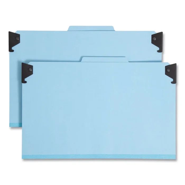 Smead™ FasTab Hanging Pressboard Classification Folders, 2 Dividers, Legal Size, Blue (SMD65165) Each