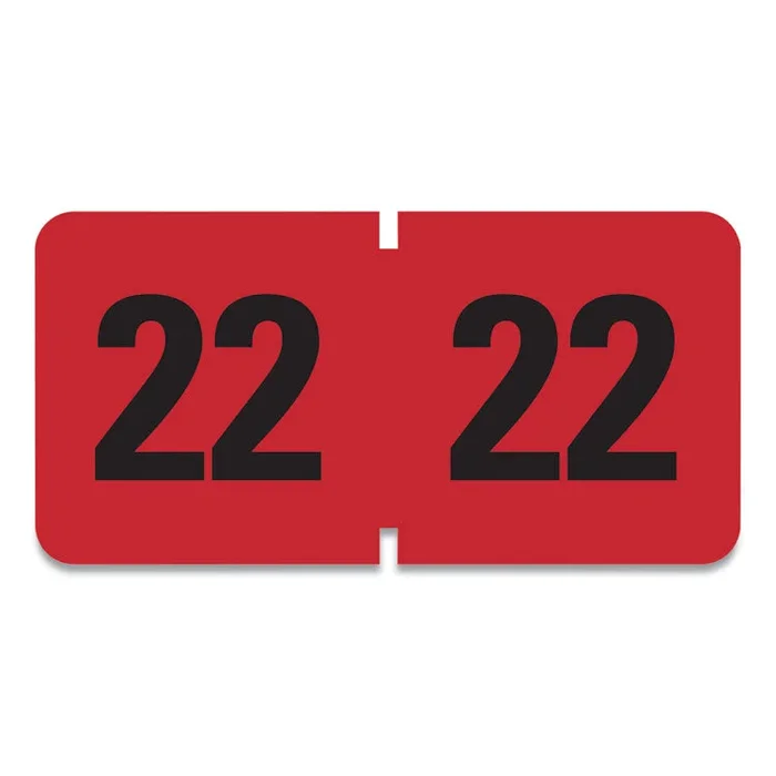 Smead Year Labels, 2022, Color-Coded, 1-1/2″X3/4″ , 500/Rl, Red (SMD68322) Case of 48