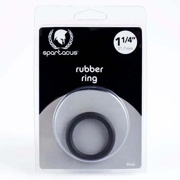Spartacus Rubber Cock Ring 1.25 inches (Black)