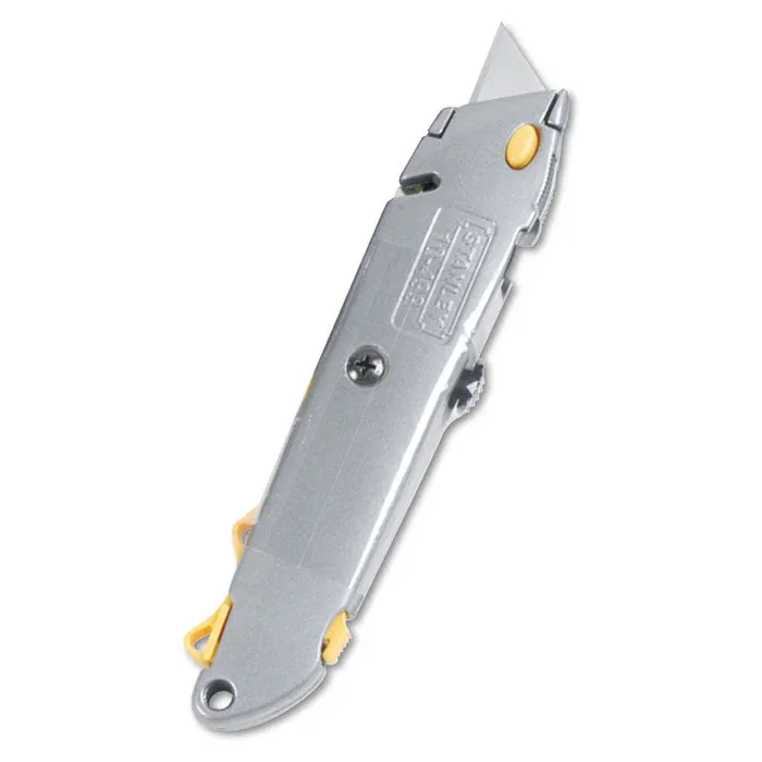Stanley® Quick-Change Utility Knife with Retractable Blade and Twine Cutter, 6″ Metal Handle, Gray (BOS10499) Each
