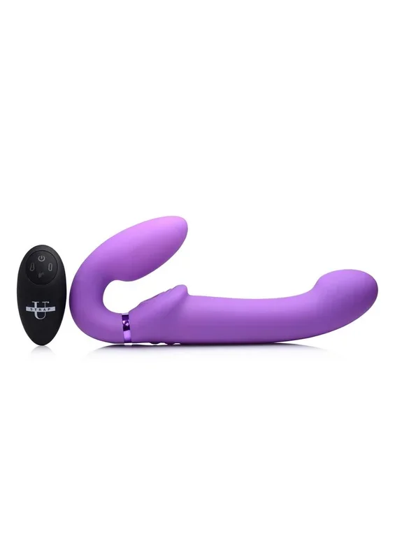 Strap U Ergo-Fit G-Pulse Silicone Rechargeable 10x Dual Dildo Strapless Strap-On with Remote Control