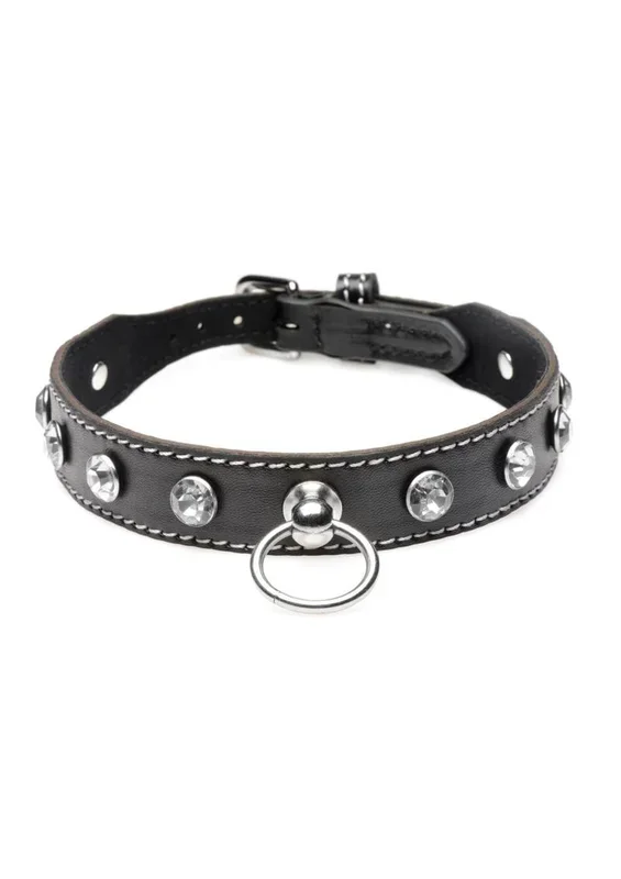 Strict Rhinestone Choker with O-Ring