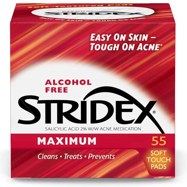Stridex Alcohol-free Maximum Strength Acne Pads, 55 Count