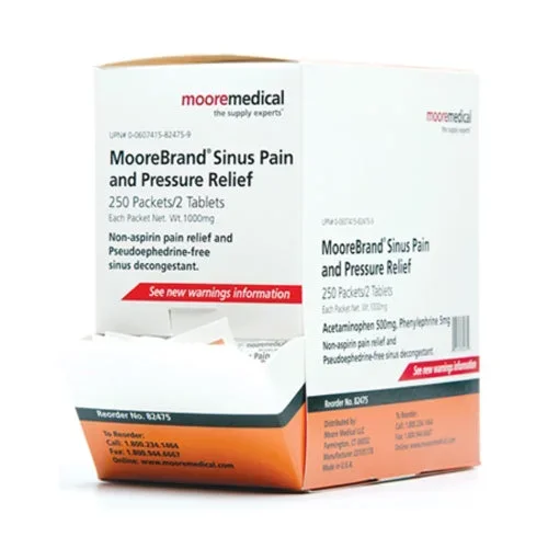 Sunmark, MooreBrand Cold and Sinus Relief, Box Of 250