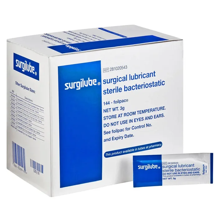 Surgilube Lubricating Jelly Foil Packets 3 gram 144/box