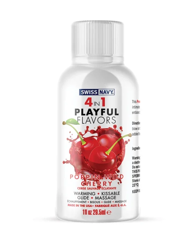 Swiss Navy 4 in 1 Playful Flavors Poppin Wild Cherry – 1 oz