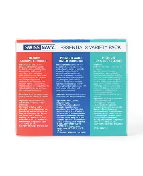 Swiss Navy Essentials Variety Pack of 3 – 1 oz